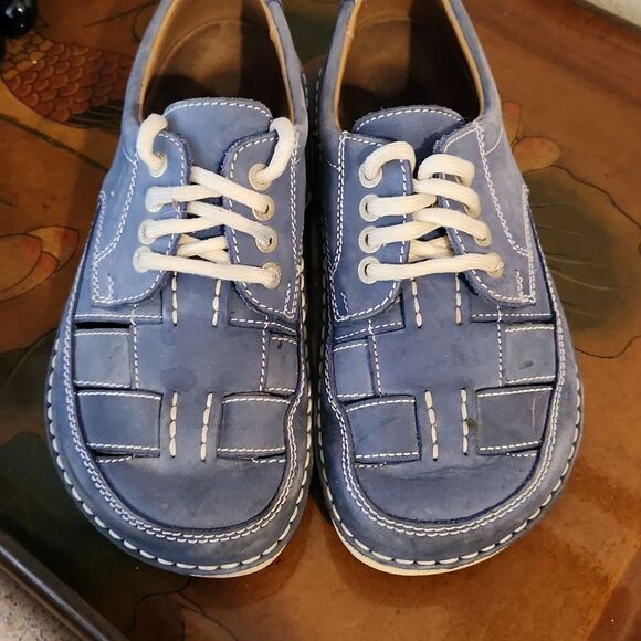 Birkenstock Bodega Woven Leather Laced Shoes L9 M7 - Picture 2 of 10